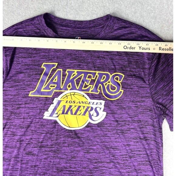 Los Angeles Lakers Shirt Purple NBA Short Sleeve Tee Basketball Game Team - Picture 3 of 13